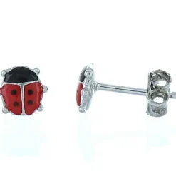 Enfant Baby bijoux Boucles d'oreilles Coccinelle (argent)