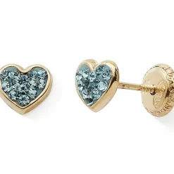 Online Boucles d'oreilles Coeur bleu (or jaune 375°) Enfant Boucles D'Oreilles Enfant