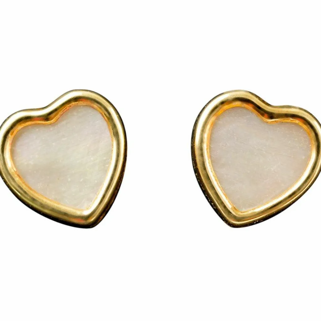 Enfant Daniel Crégut Boucles d'oreilles coeur nacre (or jaune 750°)
