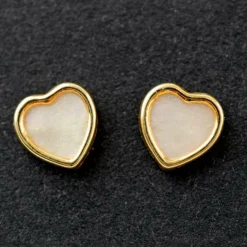 Enfant Daniel Crégut Boucles d'oreilles coeur nacre (or jaune 750°)