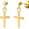 Lucas Lucor Boucles d'oreilles Croix (or jaune 375°)