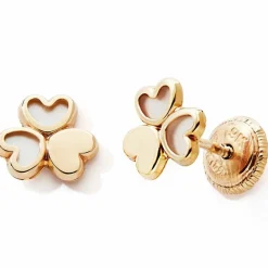Online Boucles d'oreilles Cœurs nacrés (or jaune 375°) Enfant Boucles D'Oreilles Enfant
