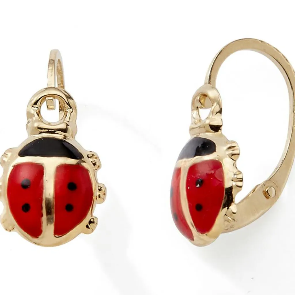 Online Boucles d'oreilles dormeuses Coccinelle (or jaune 375°) Enfant Boucles D'Oreilles Enfant