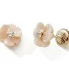 Outlet Boucles d'oreilles Fleur rose nacrée (or jaune 375°) Enfant Boucles D'Oreilles Enfant