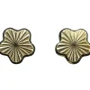 Enfant Daniel Crégut Boucles d'oreilles fleur striées (or jaune 750°)