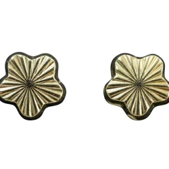 Enfant Daniel Crégut Boucles d'oreilles fleur striées (or jaune 750°)