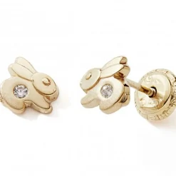 Clearance Boucles d'oreilles Lapin (or jaune 375°) Enfant Boucles D'Oreilles Enfant