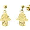 Lucas Lucor Boucles d'oreilles Main de Fatma (or jaune 375°)