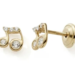 Sale Boucles d'oreilles Note de musique (or jaune 375°) Enfant Boucles D'Oreilles Enfant
