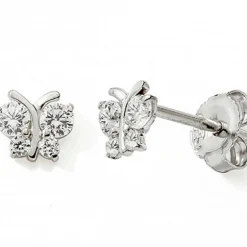 Best Boucles d'oreilles Papillon zirconium (argent) Enfant Boucles D'Oreilles Enfant