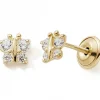 Discount Boucles d'oreilles Papillon zirconium (or jaune 375°) Enfant Boucles D'Oreilles Enfant