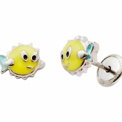 Enfant Baby bijoux Boucles d'oreilles Poisson (argent)