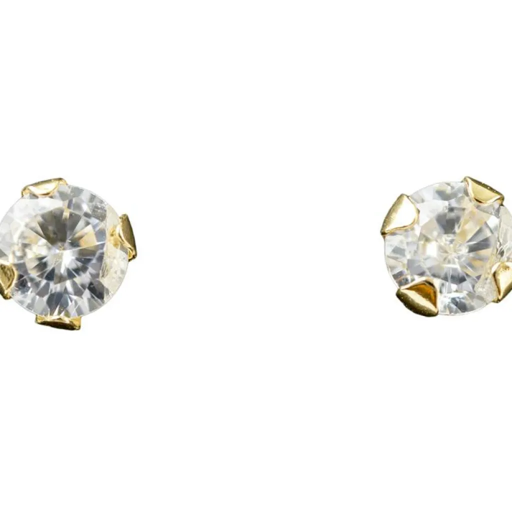 Enfant Daniel Crégut Boucles d'oreilles Zircon 3 mm (or jaune 750°)