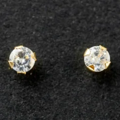 Enfant Daniel Crégut Boucles d'oreilles Zircon 3 mm (or jaune 750°)