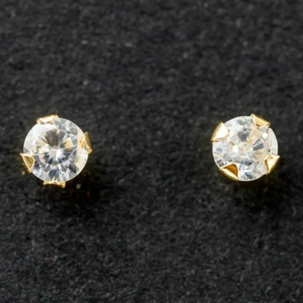 Enfant Daniel Crégut Boucles d'oreilles Zircon 3 mm (or jaune 750°)