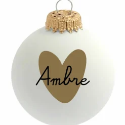 Baubels Boule de Noël Coeur doré (personnalisable)