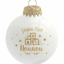 Baubels Boule de Noël Joyeux Noël Nounou