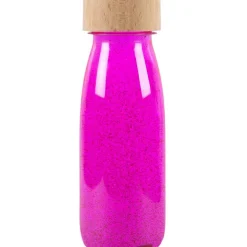Petit Boum Bouteille sensorielle à paillettes Float Rose fluorescente