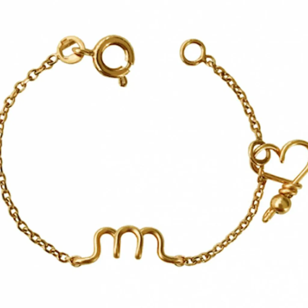 Enfant Padam Padam Bracelet chaîne La petite minuscule goldfilled jaune (personnalisable)