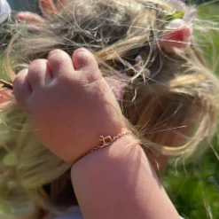 Enfant Padam Padam Bracelet chaîne La petite minuscule goldfilled rose (personnalisable)