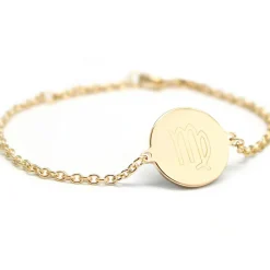 Sale Bracelet chaîne médaille Vierge personnalisable (plaqué or) Enfant Bracelet Bébé / Enfant