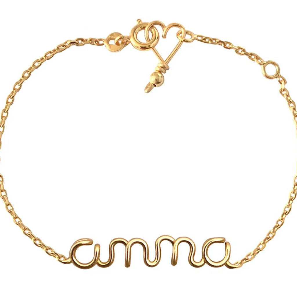 Bracelet chaîne Prénom goldfilled jaune (personnalisable) Enfant Bracelet Bébé / Enfant