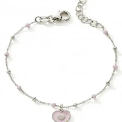 Enfant Baby bijoux Bracelet Coeur rose 14 + 2,5 cm (argent)