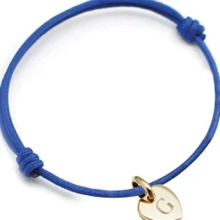 Petits trésors Bracelet cordon 1 charm coeur personnalisable (plaqué or)
