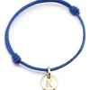 Hot Bracelet cordon 1 charm rond personnalisable (plaqué or) Bracelet Maman