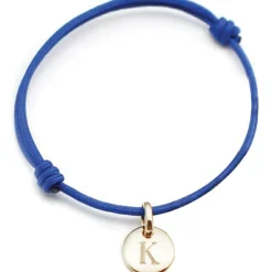 Hot Bracelet cordon 1 charm rond personnalisable (plaqué or) Bracelet Maman