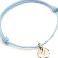 Hot Bracelet cordon 1 charm rond personnalisable (plaqué or) Bracelet Maman
