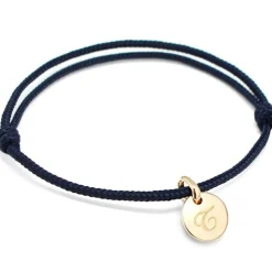 Hot Bracelet cordon 1 charm rond personnalisable (plaqué or) Bracelet Maman
