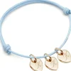 Bracelet cordon 3 charms coeur personnalisable (plaqué or) Bracelet Maman