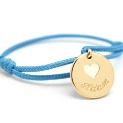 Enfant Petits trésors Bracelet cordon Coeur ivoire plaqué or (personnalisable)