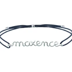 Discount Bracelet cordon coton ciré Prénom argent (personnalisable) Cadeaux Papa