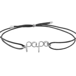 Best Bracelet cordon coton ciré Papa argent (personnalisable) Cadeaux Papa