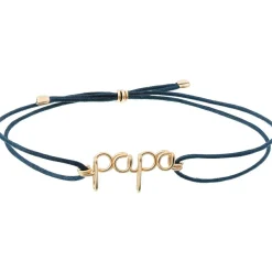 Padam Padam Bracelet cordon coton ciré Papa goldfilled jaune (personnalisable)