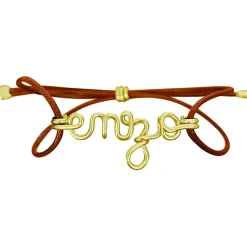 Enfant Padam Padam Bracelet cordon coton ciré Prénom goldfilled jaune (personnalisable)