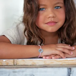 Enfant Petits trésors Bracelet cordon enfant Mini jeton coeur (argent 925°)