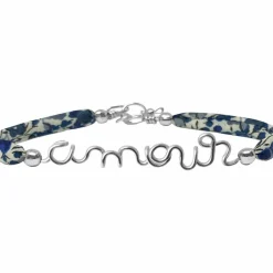 Online Bracelet cordon liberty Amour argent (personnalisable) Bracelet Maman