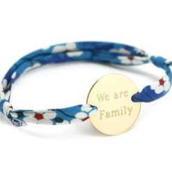 Enfant Petits trésors Bracelet cordon liberty Family personnalisable (plaqué or)