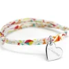 Enfant Petits trésors Bracelet cordon liberty Kids coeur personnalisable (argent 925°)