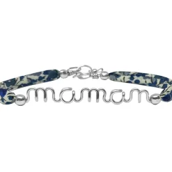 Outlet Bracelet cordon liberty Maman argent (personnalisable) Bracelet Maman
