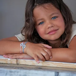 Enfant Petits trésors Bracelet cordon Mini jeton étoile (argent 925°)