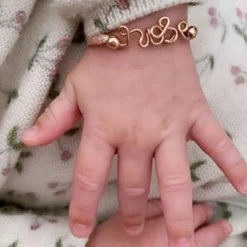 Enfant Padam Padam Bracelet cordon paillette Prénom goldfilled rose (personnalisable)