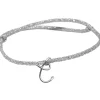 Best Bracelet cordon paillette initiale argent (personnalisable) Bracelet Maman