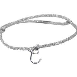 Best Bracelet cordon paillette initiale argent (personnalisable) Bracelet Maman