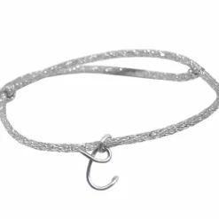 Best Bracelet cordon paillette Majuscule argent (personnalisable) Enfant Bracelet Bébé / Enfant