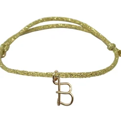 Padam Padam Bracelet cordon paillette initiale goldfilled jaune (personnalisable)