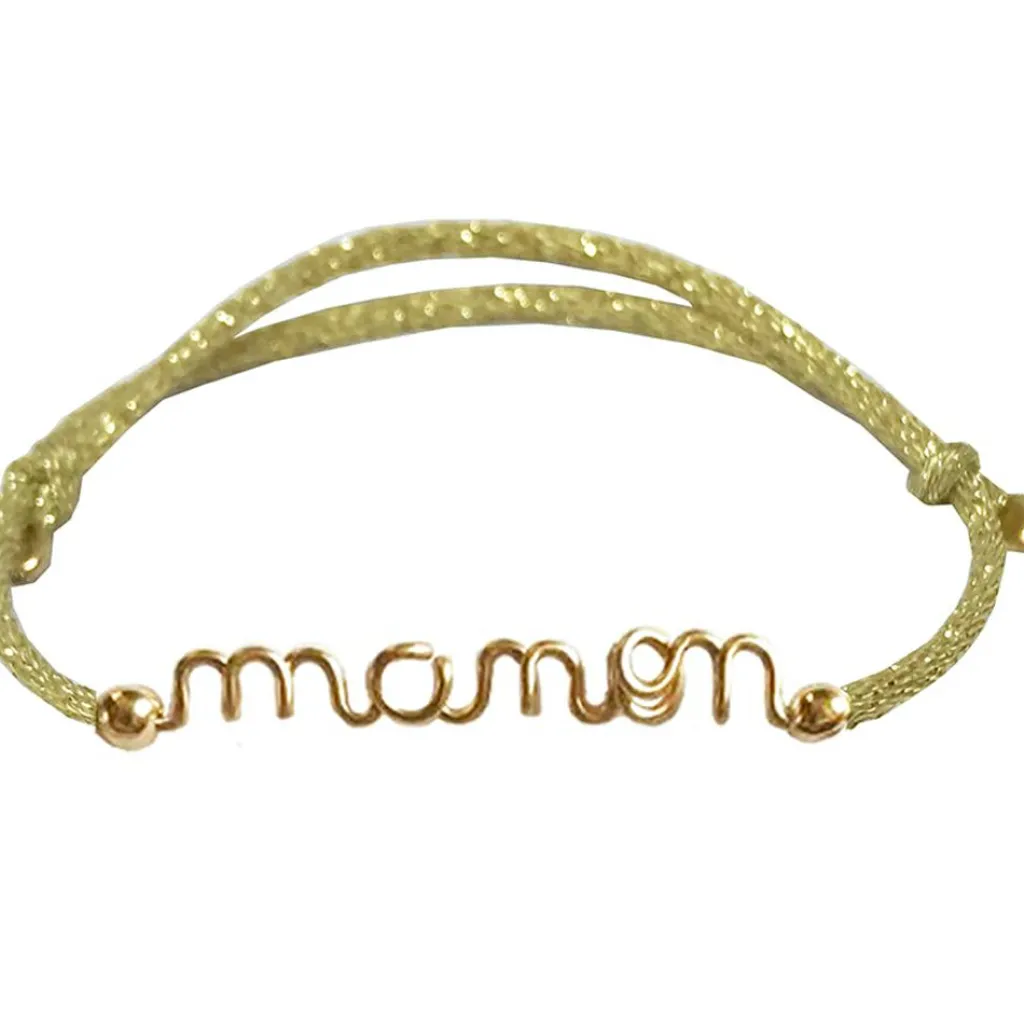 Clearance Bracelet cordon paillette Prénom goldfilled jaune (personnalisable) Enfant Bracelet Bébé / Enfant